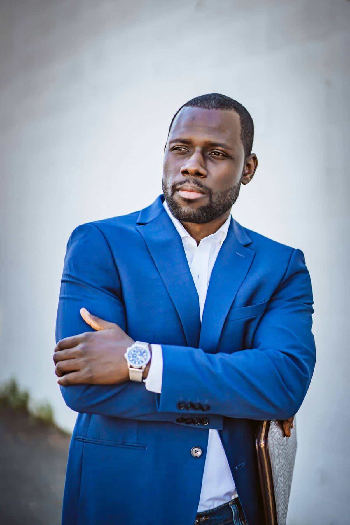 Executive in a blue suit